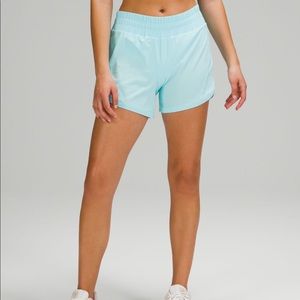 Lululemon Track that mid-rise lined shorts 5” Icing blue